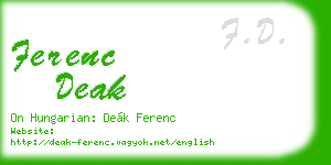 ferenc deak business card